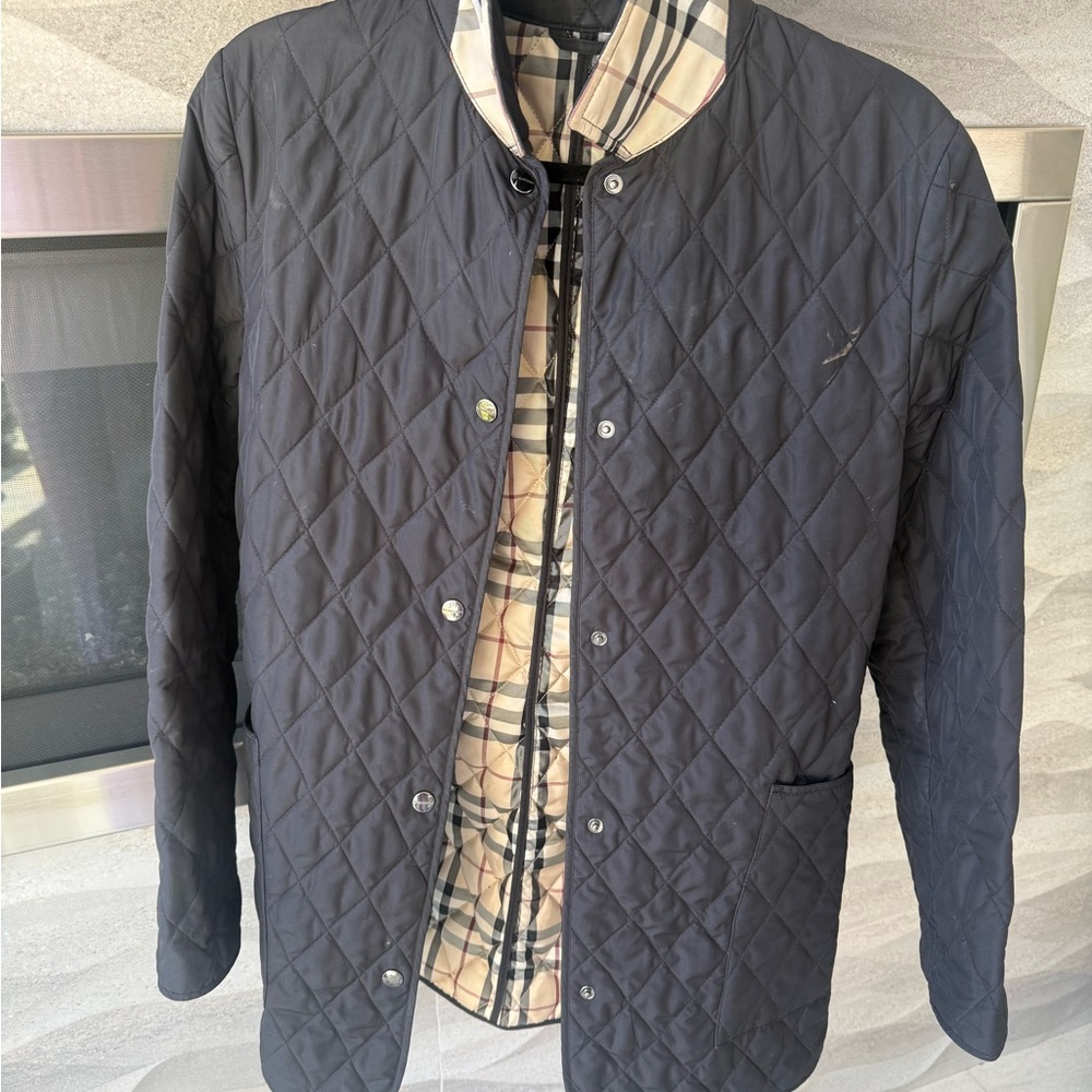 Burberry Black Quilted Jacket with Iconic Check Lining
